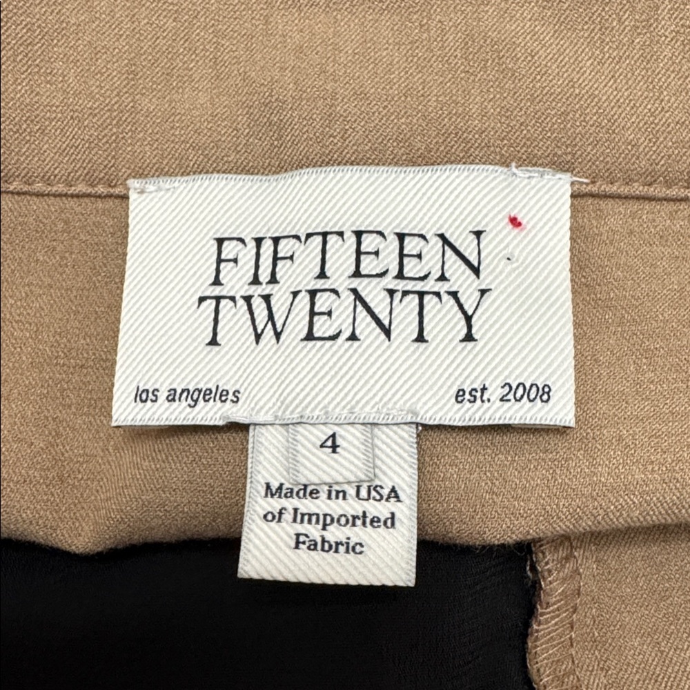 Fifteen Twenty Tailored Claire Saddle Stitch Midi Pencil Skirt Tan Khaki size 4 - Picture 10 of 11